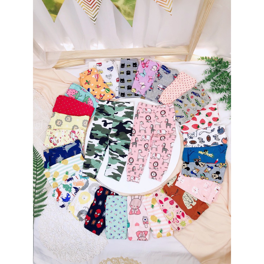 Set 5 Chiếc Quần Chục Dài Cotton Chất Đẹp Cho Bé Trai Bé Gái Từ 8 - 18Kg