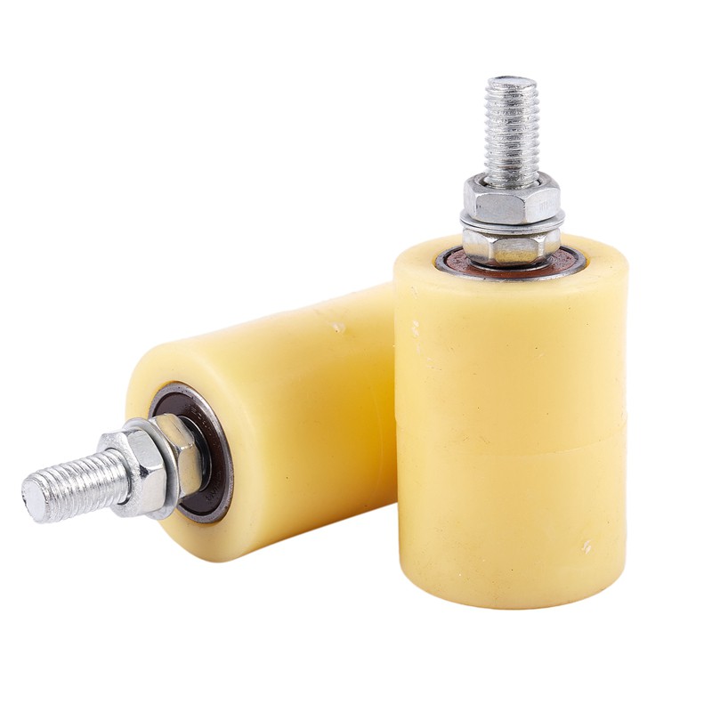 2 Chiếc 50X70Mm Thép PP Con Lăn Phẳng Vòng Bi Hướng Dẫn Bánh Xe 6201 M12 Vít Cho Cửa Điện Cửa Trượt Cổng