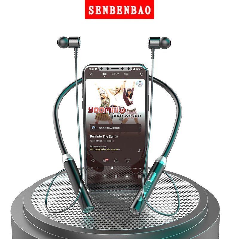 Tai Nghe Bluetooth 5.0 Không Dây Đeo Cổ Thể Thao SENBENBAO BT63 TWS