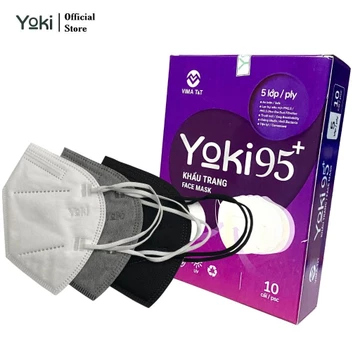 Hộp 10 Cái Khẩu Trang N95 Yoki 5 Lớp Kháng Khuẩn Chống Bụi Mịn PM2.5