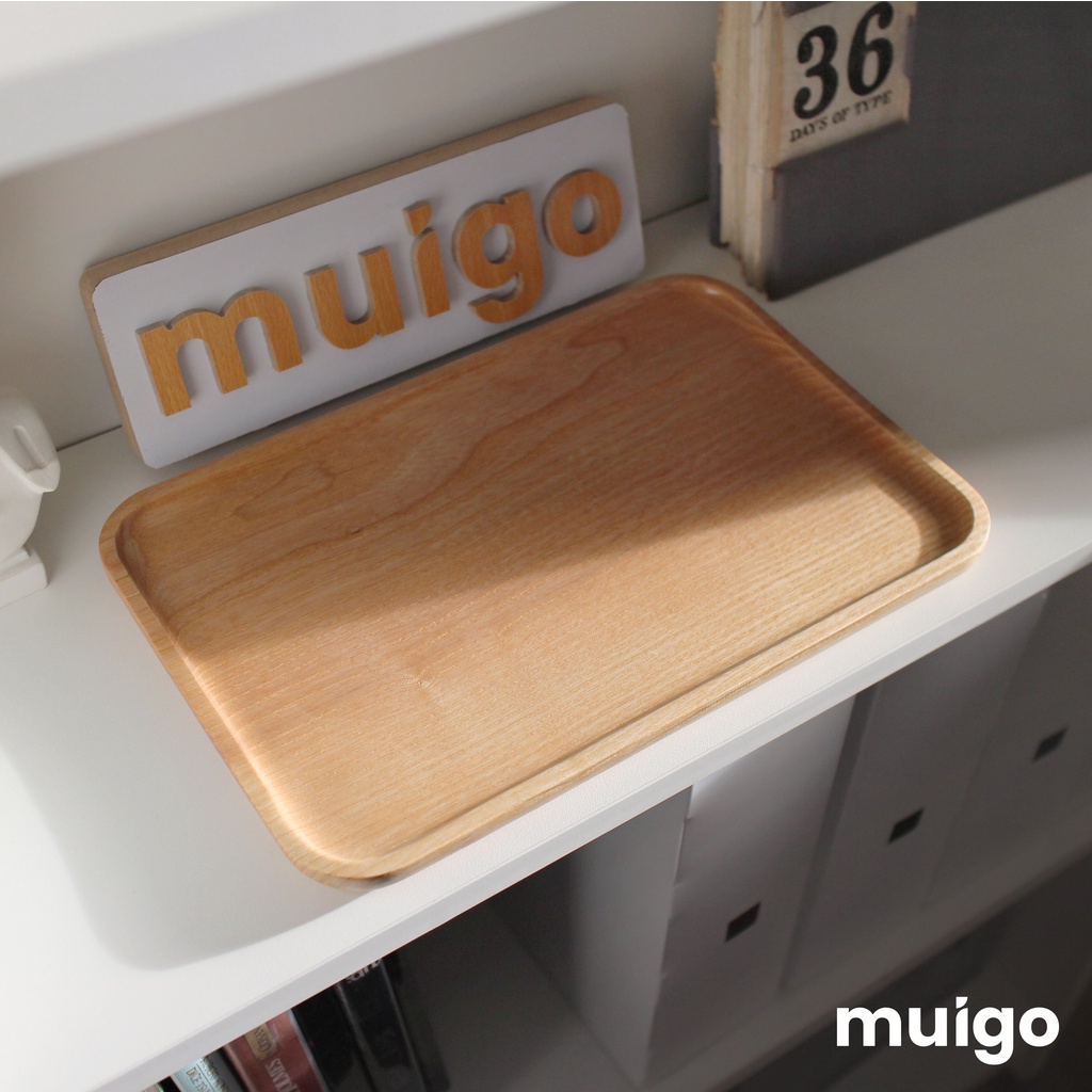 Khay gỗ để bàn Muigo Tray, Khay gỗ trang trí, decor bàn làm việc gọn gàng