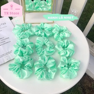 Scrunchies cột tóc màu trơn phi bóng buộc tóc gọn phù hợp mọi lứa tuổi nhiều màu chất liệu Satin bóng đẹp