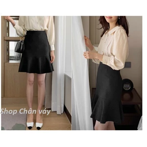 🌱Nhiều size (S-5xl)🌱 Chân váy đuôi cá lưng cao màu đen vải đẹp|| Chân váy công sở thanh lịch có bigsize