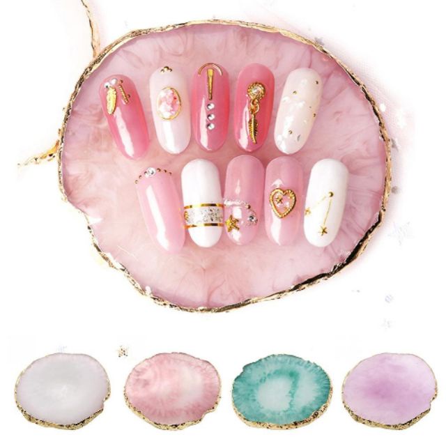 Đá cẩm thạch pha sơn gel - Đá tán màu gel vẽ, chụp mẫu nail nhiều màu