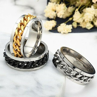 Nhẫn nam nữ titanium vòng xoay BHN77