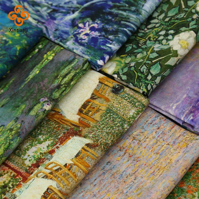 100x110cm Tranh Sơn Dầu Phong Cách Vintage Chắp Vá Vải DIY May Tự Làm Túi Xách Khăn Trải Bàn Needlework Chất Liệu Thủ Công Mỗi Mét TJ5925