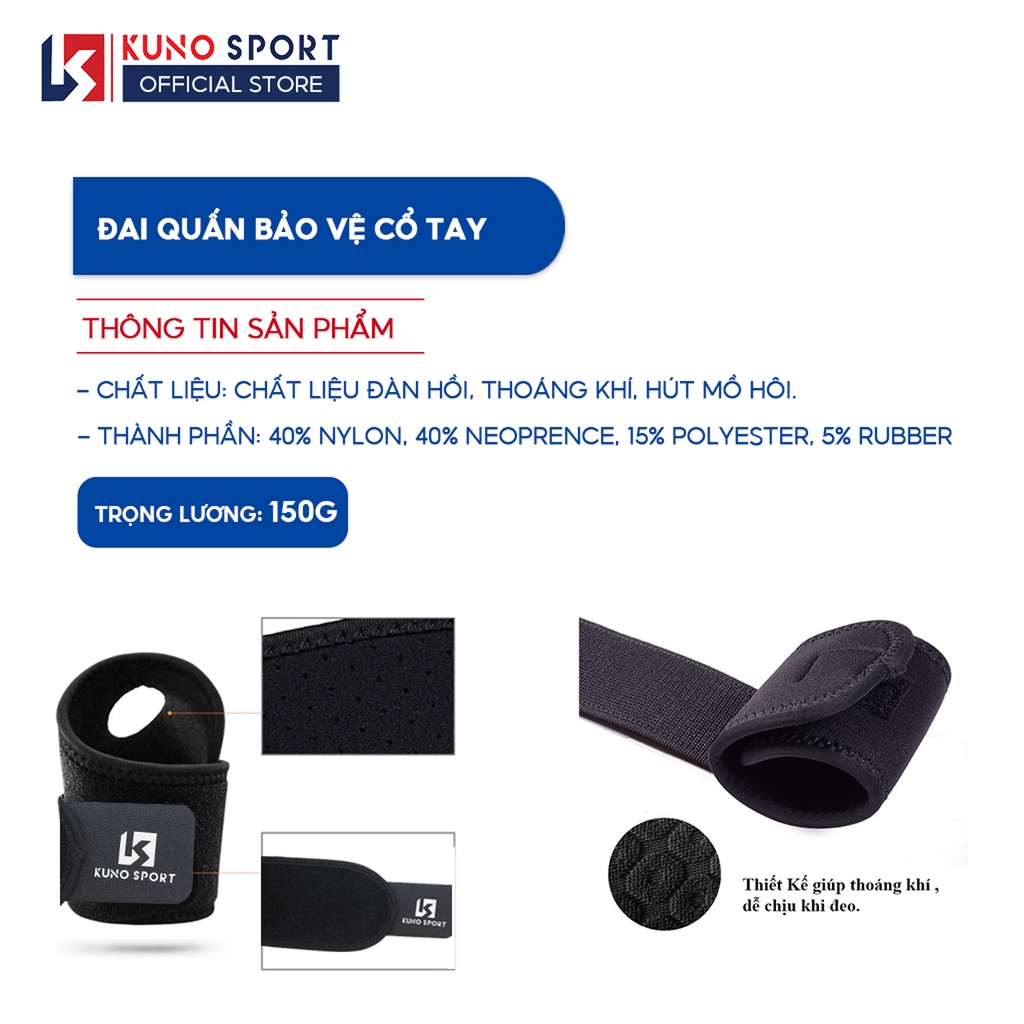 Ảnh Băng bảo vệ cổ tay tập thể thao KUNO có thể điều chỉnh 3