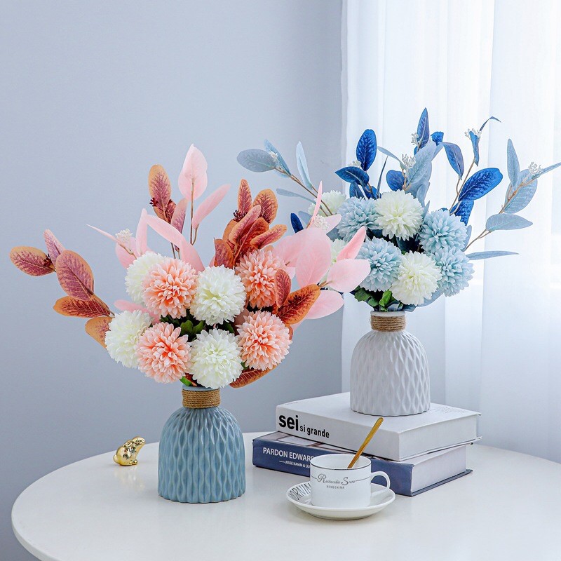 Lọ hoa để bàn trang trí lạ mắt, hoa để bàn làm việc , hoa để bàn ăn, hoa  phong thuỷ | Shopee Việt Nam