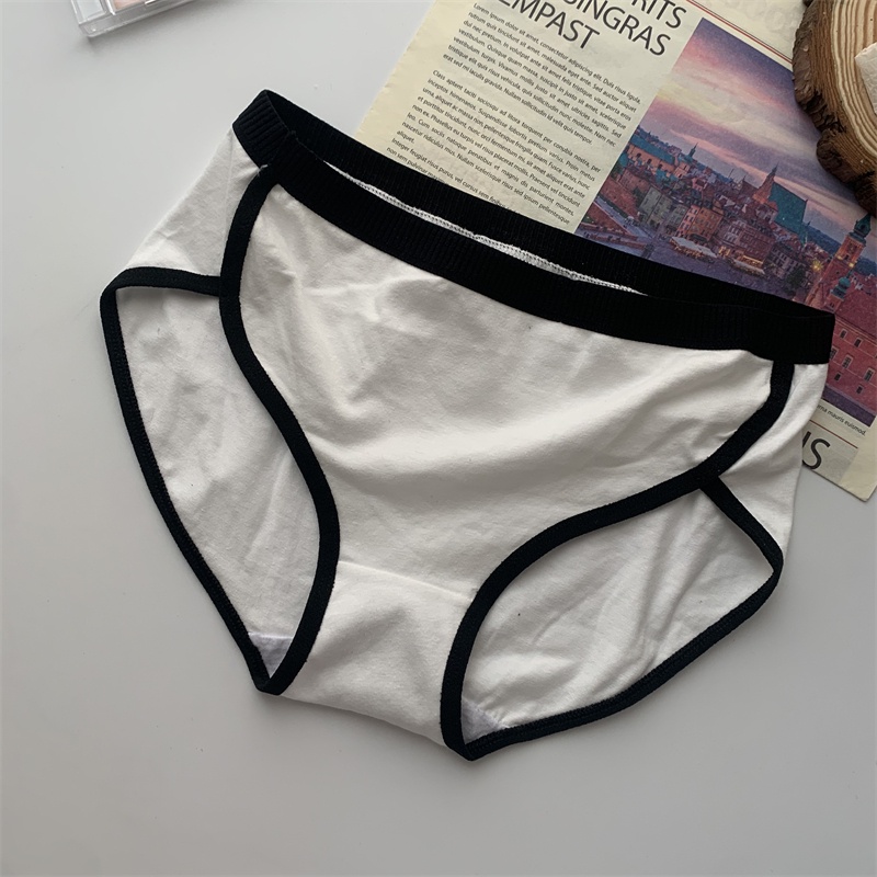 Quần Lót Cotton Không Đường May Kháng Khuẩn Màu Sắc Tương Phản Chất Lượng Cao Cho Nữ