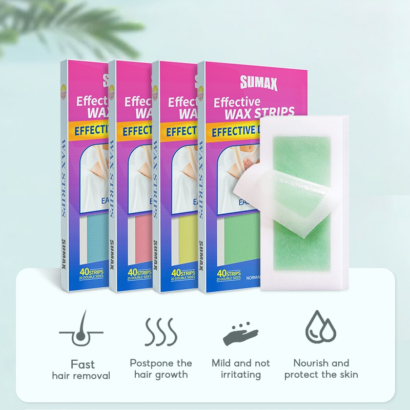Ảnh SUMAX Sáp tẩy lông body Thành phần dưỡng ẩm, thích hợp để tẩy lông chân/tay/bikini, da nhạy cảm và lông cứng 40pcs 2