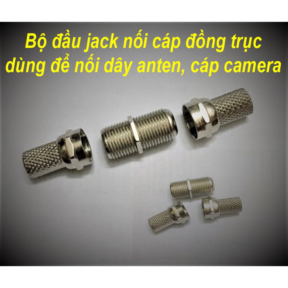 Bộ đầu jack nối cáp đồng trục dùng để nối dây anten, cáp camera ...