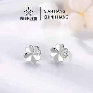 Bông Tai Bạc 4 Lá Xoay Minh Canh Jewelry