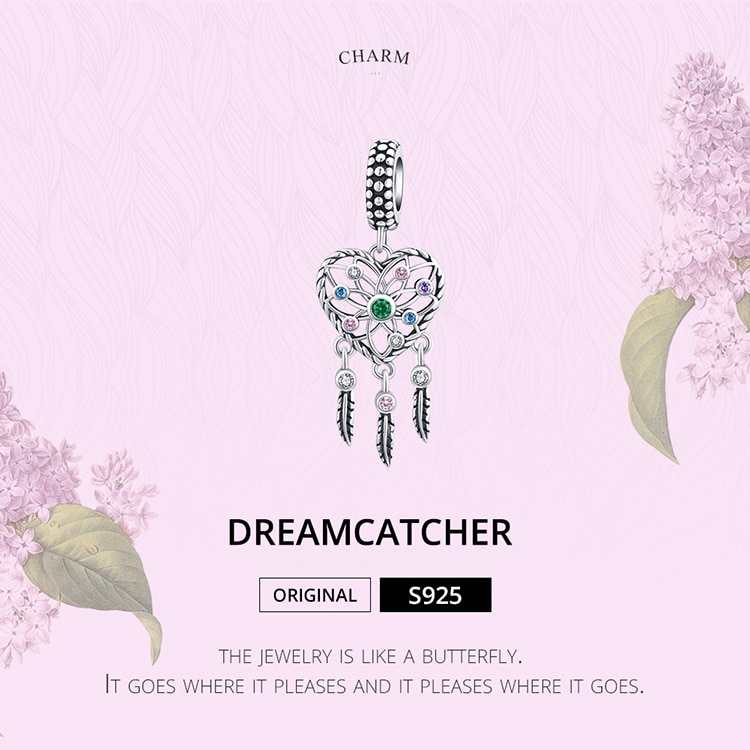 Mặt Dây Chuyền Bamoer Hình Lưới Bắt Giấc Mơ SCC1445 Dùng Trang Trí Vòng Đeo Tay Thời Trang Dành Cho Nữ