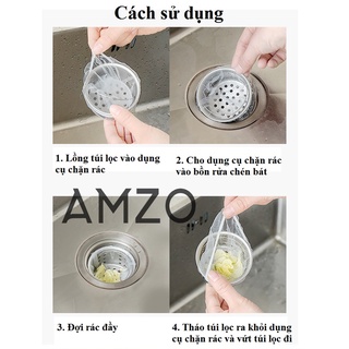 AMZO_COMBO 100 TÚI LỌC RÁC BỒN RỬA CHÉN BÁT, TÚI LƯỚI LỌC RÁC CHẬU RỬA BÁT, BỌC ĐỰNG RÁC BỒN RỬA