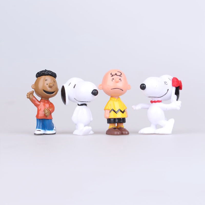 12 Bộ Phim PEANUTS Snoopy Hình Bánh Topper Chơi Charlie Lucy Franklin Đồ Chơi