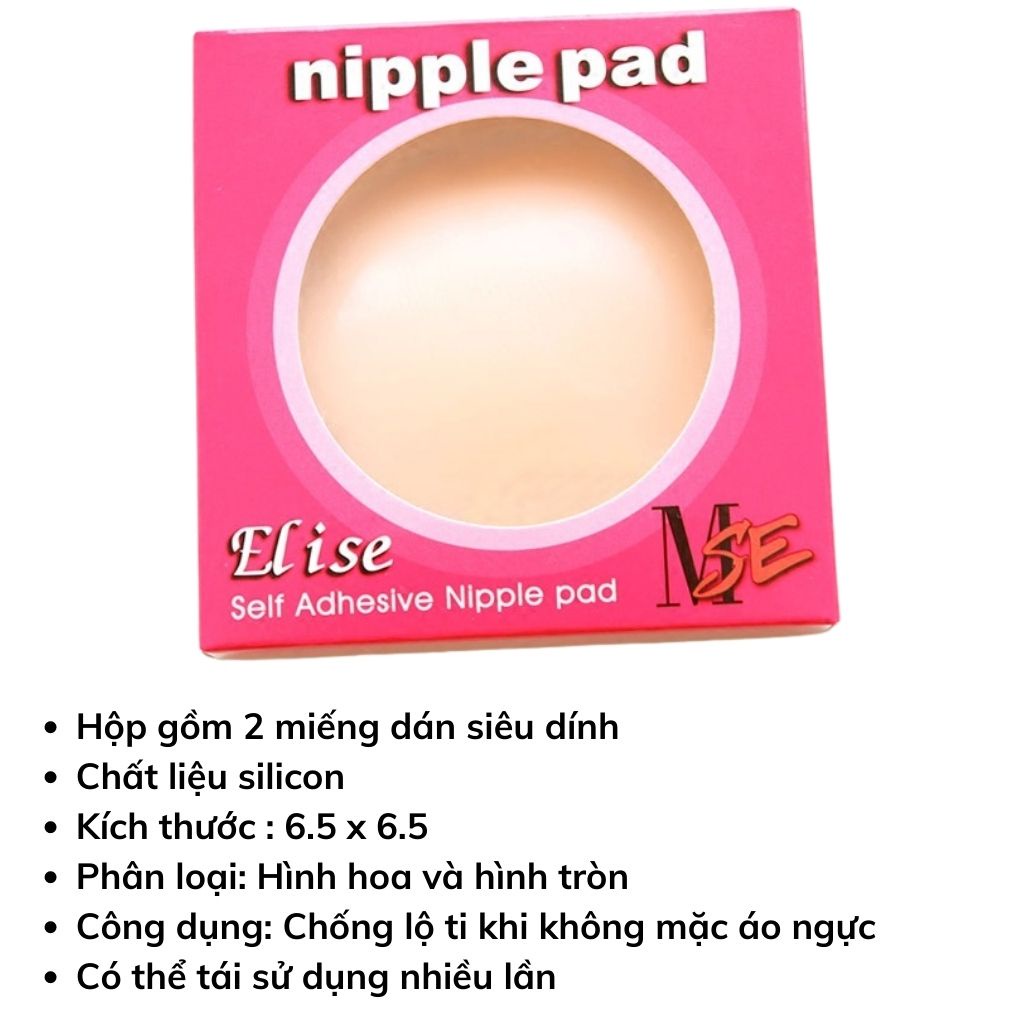 Miếng dán ngực silicon siêu dính bảo vệ nhũ hoa chống lộ LANIXA D1222