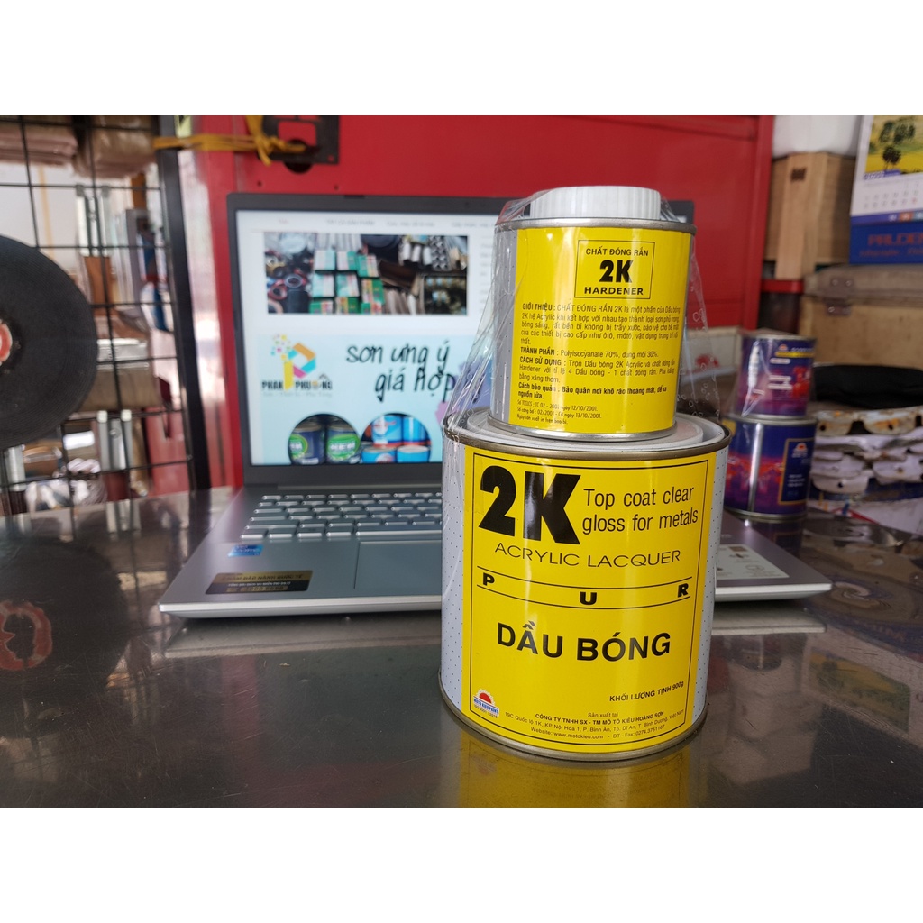 SƠN DẦU PHỦ BÓNG 2K MOTO KIỀU VÀNG 1kg