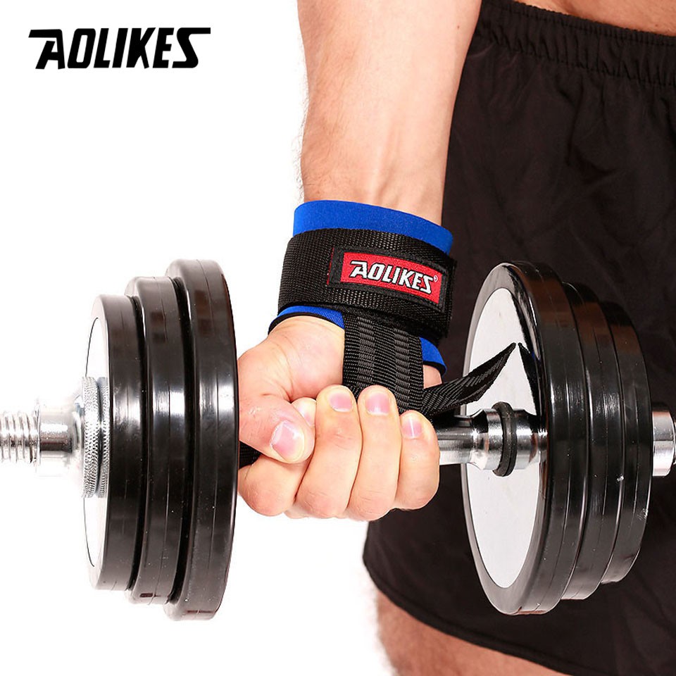 Dây kéo lưng trợ lực cổ tay AOLIKES A-7638 phù hợp nâng tạ tập gym sports fitness protection help wristbands