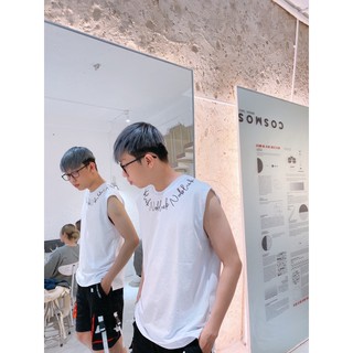 Áo thun Tanktop cotton form rộng mùa Hè cho Nam