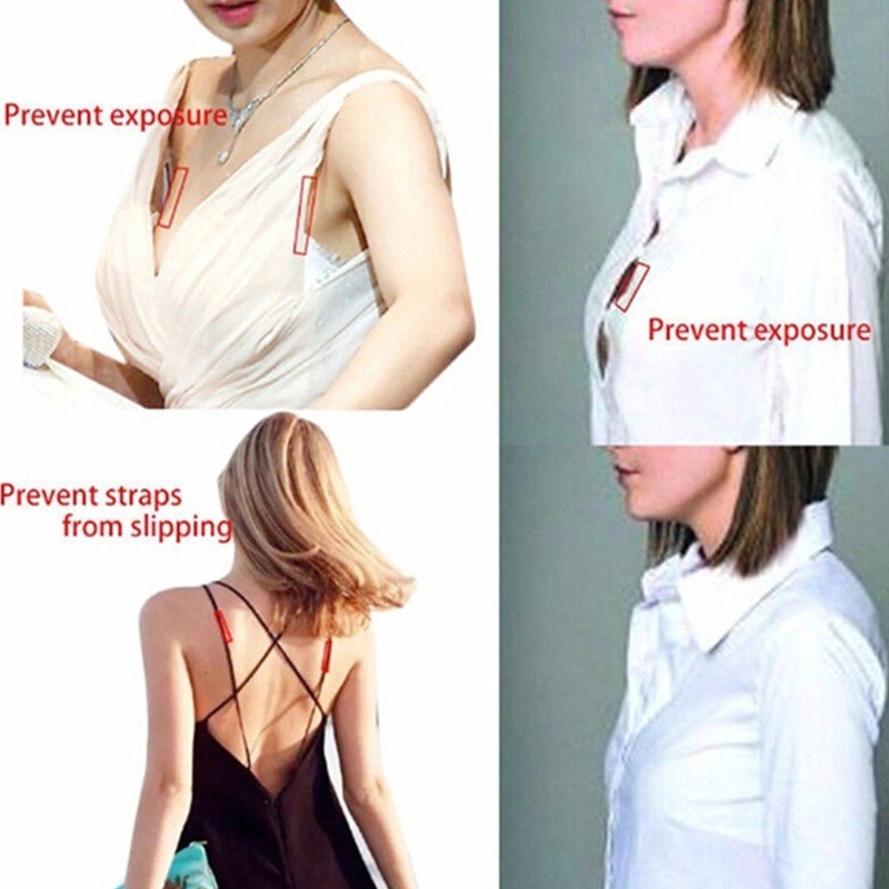 Dasbsug Quần Áo Hai Mặt Băng Cơ Thể Dải An Toàn Chống Mồ Hôi Chống Thấm Nước Trong Suốt Tự Dính Miếng Dán Cho Nữ Đầm Cl