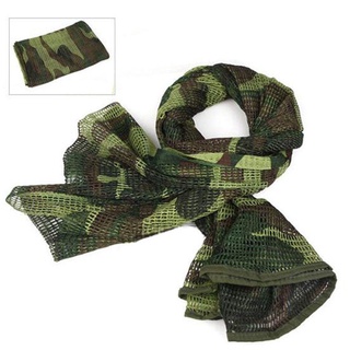 HARRIETTLO Khăn Cắm Trại Dài Thể Thao Ngoài Trời Ngụy Trang Đầu Khăn Choàng Lưới Camo Khăn