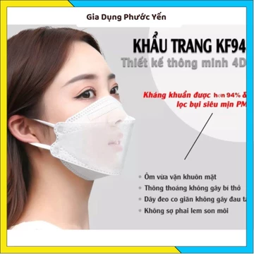 Thùng 300 chiếc Khẩu trang 4D KF94 công nghệ Hàn Quốc 4 lớp chống bụi mịn - Khẩu trang cá 4D KF94