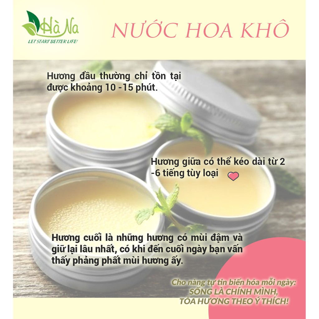 Nước Hoa Khô - Tinh Dầu Hà Na - Nhỏ gọn, bỏ túi, thơm nhẹ cả ngày