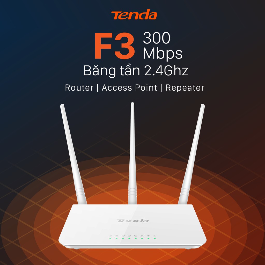 Ảnh Bộ Phát WiFi Tenda F3 Chuẩn N 300Mbps - Hàng Chính Hãng 3