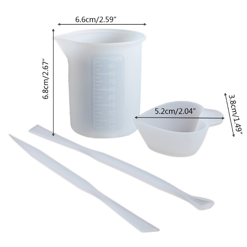 HIk Cốc chia epoxy khuấy dính, cốc đo chống dính có vạch chia chính xác, cốc trộn nhựa, khe cắm, cốc pha chế