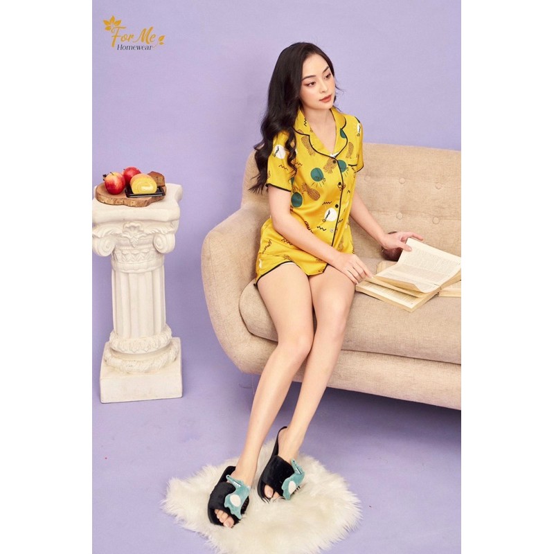 Bộ đồ ngủ,mặc nhà pizama lụa nữ chất liệu lụa giấy cao cấp Luxury