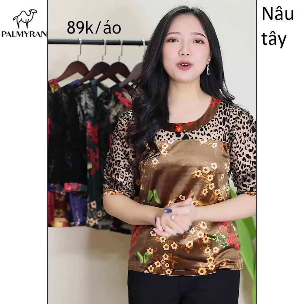 Áo Nhung Tuyết In Hoa 3D Cao Cấp palmyran AH01