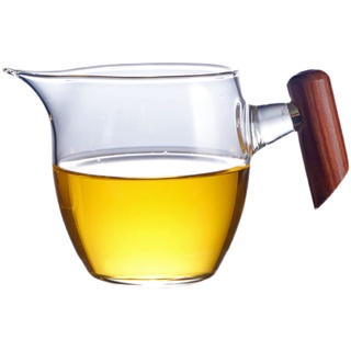 Tống trà thủy tinh chịu nhiệt giá rẻ, có cán gỗ chống nóng, dung tích 300ml