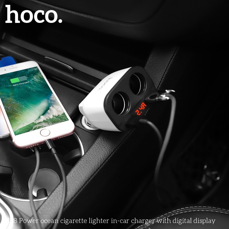 Cốc Sạc Xe Hơi Hoco Z28 Power Ocean 2 Cổng Tẩu Sạc, 2 Cổng Sạc USB - BH 6 Tháng - Hoàng Yến Computer