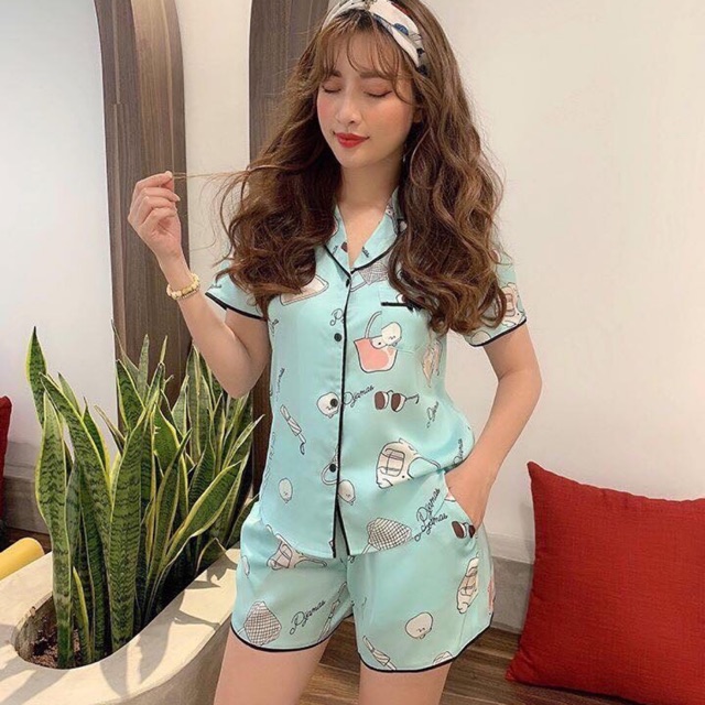 Bộ pizama đùi lụa giấy cao cấp LUXURY hãng forme