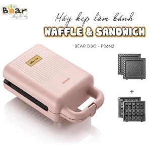 Máy kẹp nướng bánh mì BEAR 600W 2 khuôn nướng bánh mì, bánh waffle, nướng thịt