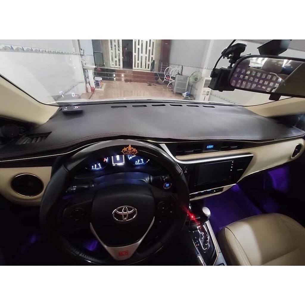 Thảm taplo xe Toyota Corola Altis 2014-2024, thảm taplo chống nóng chất da carbon và nhung mịn, hàng đẹp