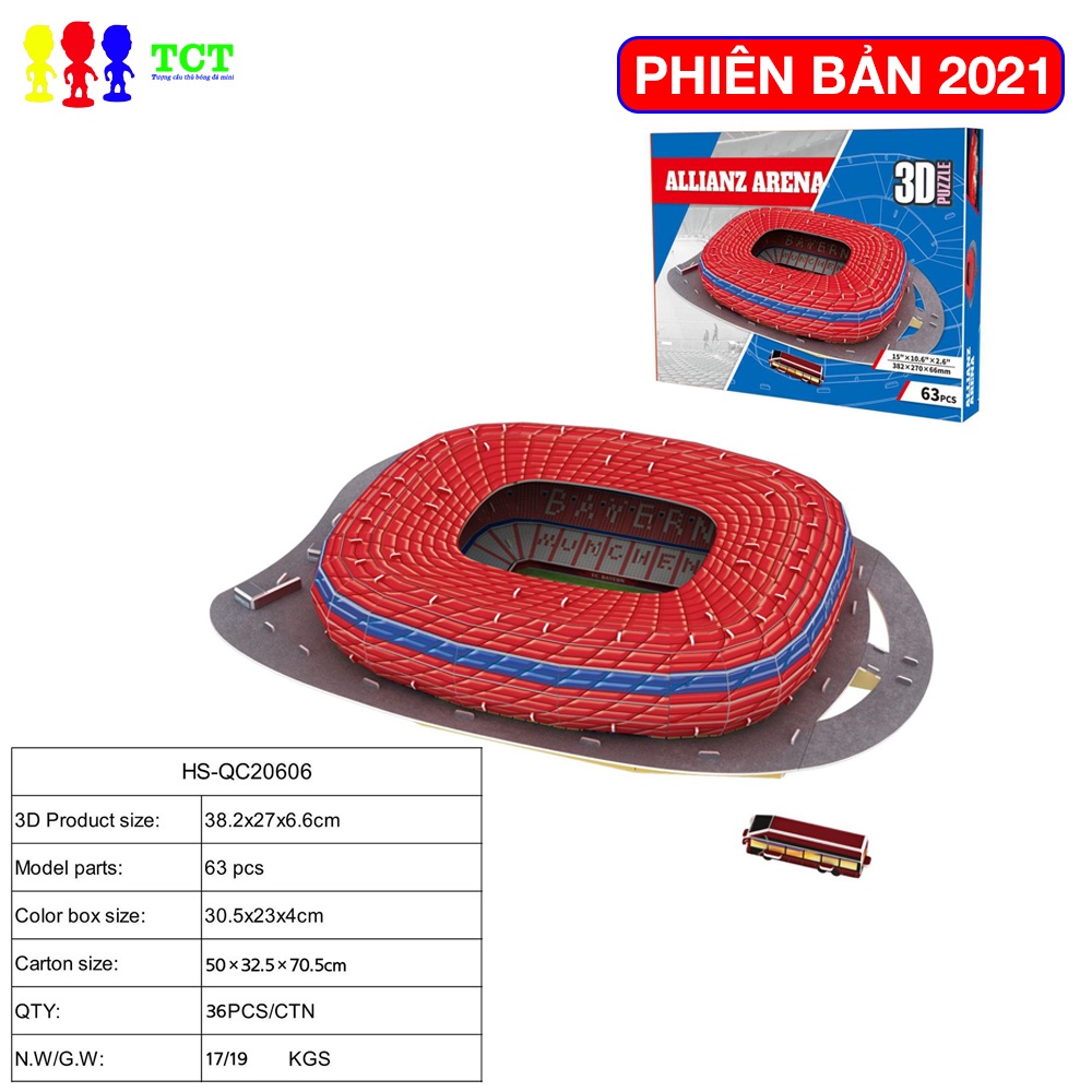 Mô hình sân vận động bóng đá Allianz Arena Bayern Munchen