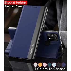 Dành Cho Samsung Galaxy M23 M33 M53 M31 M21 M30S A26 A16 5G Mạ Da Lật Vỏ Điện Thoại Giá Đỡ Vỏ Chống Sốc Bảo Vệ Đứng Ốp Lưng