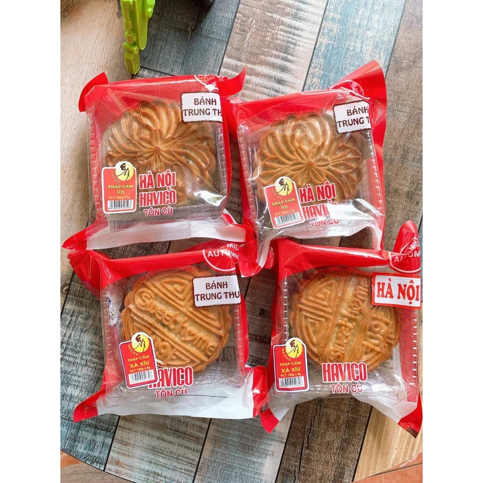 🌜Kèm dao dĩa🌛 Hộp Quà 4 Bánh Trung Thu Truyền Thống 180g TÔN CÙ - XUÂN ĐỈNH