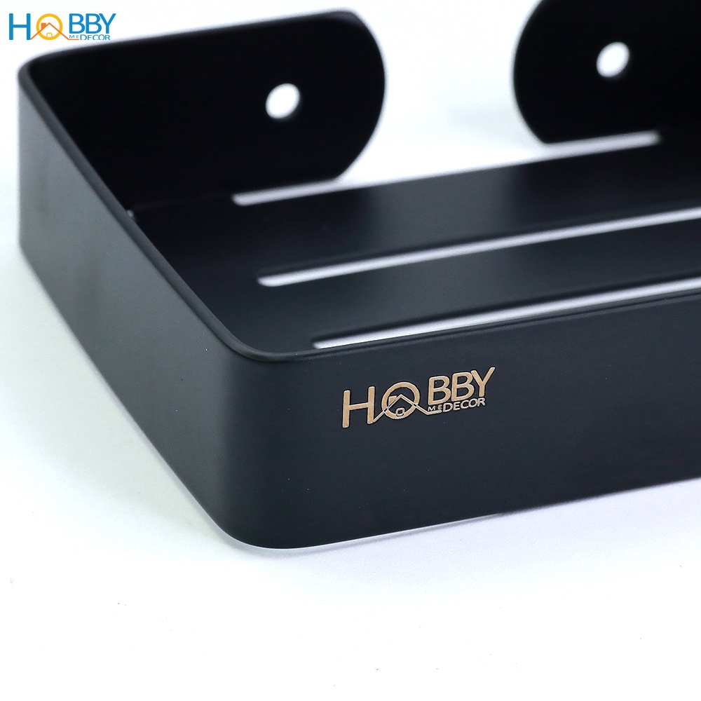Kệ đựng xà phòng Inox 304 sơn đen Hobby Home Decor SB8 dán hoặc khoan