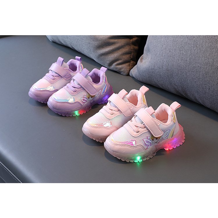 ( thanh lý lỗi đèn ) giày thể thao bé gái giày be gái thay được quai vải êm chân nhẹ êm chân  QCCC full hộp LED101