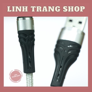Cáp Sạc l;P Bọc Dù Màu Trắng Dài 1 Mét Chân Cắm 3A (hỗ trợ sạc tối đa 15W)