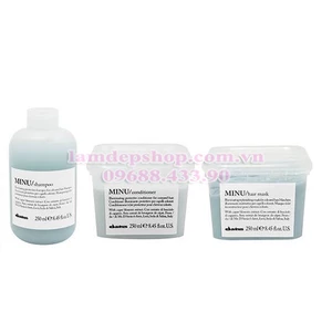 Combo Gội - Xả - Kem hấp tóc - Davines Minu - Bảo vệ và tạo bóng cho tóc nhuộm (250ml)