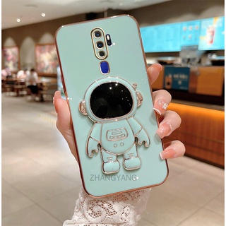 ốp lưng oppo a5 2020 a9 2020 TPU Mạ điện 3D Phi hành gia có chân đế ốp điện thoại oppo a5 2020 a9 2020
