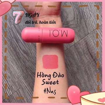 Hồng Đào - No5 Sweet Son kem lì S.Girl M.O.I Cosmetics Hồ Ngọc Hà