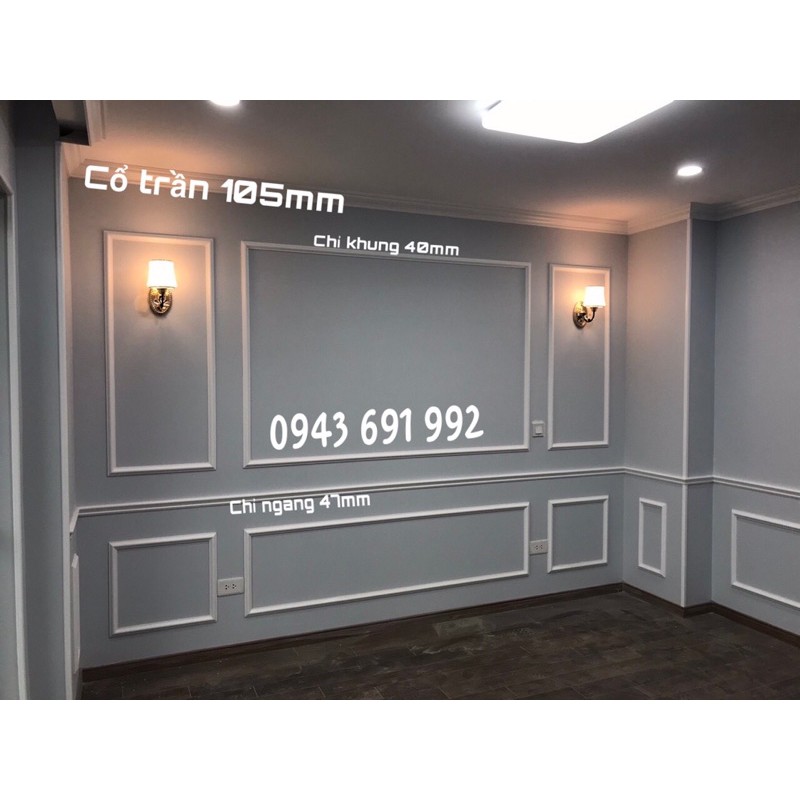 Phào Chỉ nhựa composite màu trắng hoàn thiện trang trí tường nền ...