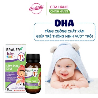 Viên uống DHA cho trẻ từ 7 tháng Brauer Baby & Kids Ultra Pure hỗ trợ phát triển não bộ hộp 60 viên