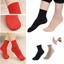 Tất miệng rộng OUSXA, Tất mắt cá chân bằng Nylon ấm áp thoải mái, Màu trơn 1 / 5 đôi Tất dài mùa thu