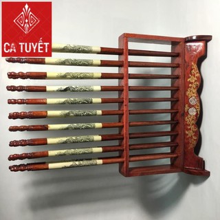 BỘ ĐŨA THỜ GỖ HƯƠNG KHẢM 10 ĐÔI CẮM ĐỨNG - LOẠI CAO CẤP CHẮC CHẮN, DÀY DẶN