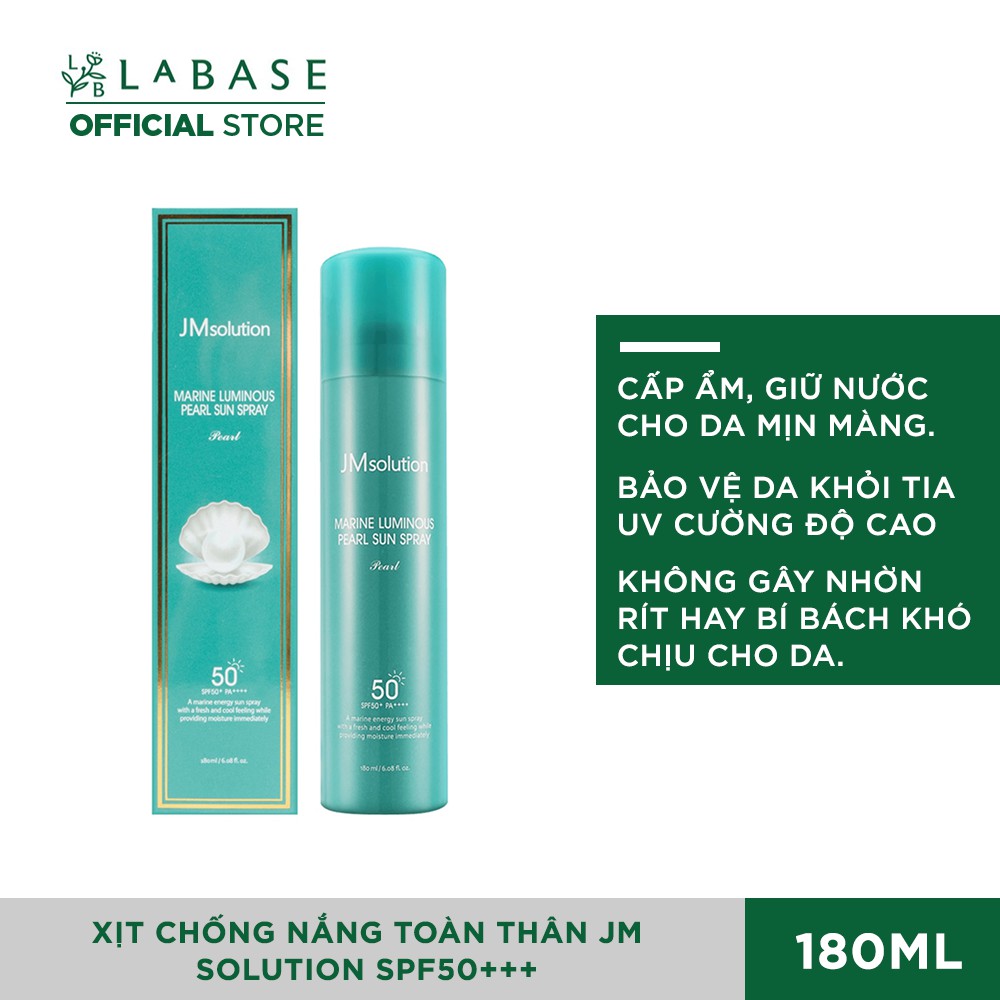 xit chong nang toan than jm solution marine luminous pearl sun spray spf50 pa 180ml